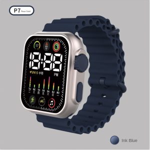 Exclusive for Cross-Border Electroplated Korean Style Led Student Electronic Watch Square Button Colored Lights Men and Women Couple Sports Watch