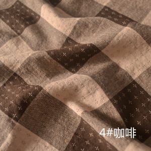 Washed Cotton Fabric Color Matching dress Shirt Yarn-dyed Plaid Garment Fabric Pastoral Tablecloth Fabric Artistic Style